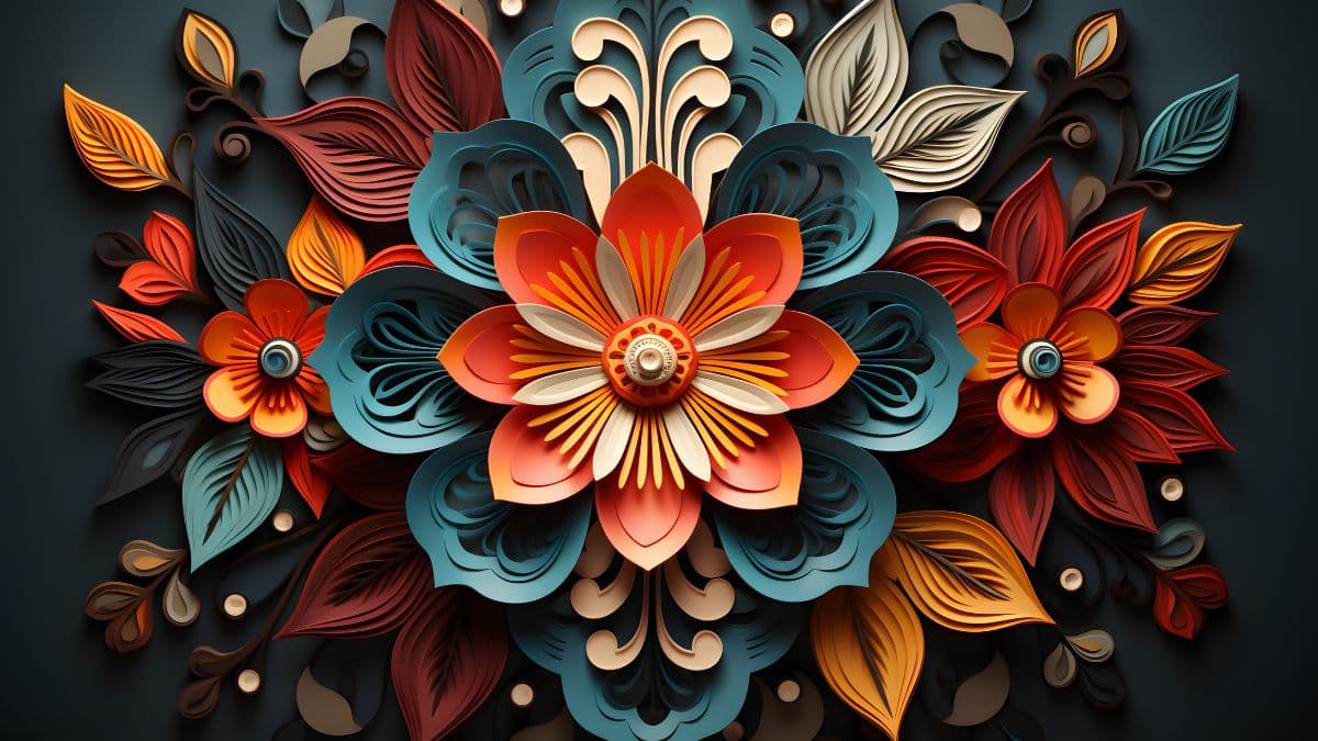 Rangbirangi, 3D Floral Wallpaper for Home Wall pattern detail
