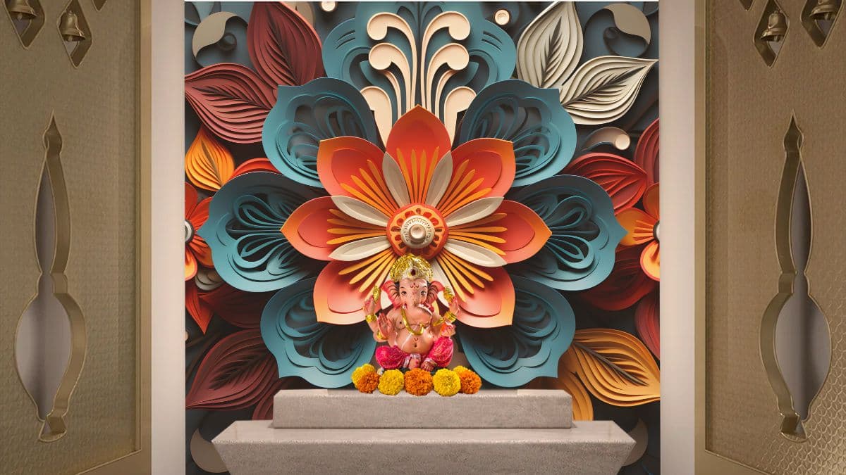 Rangbirangi, 3D Floral Wallpaper for Home Wall shown in a room
