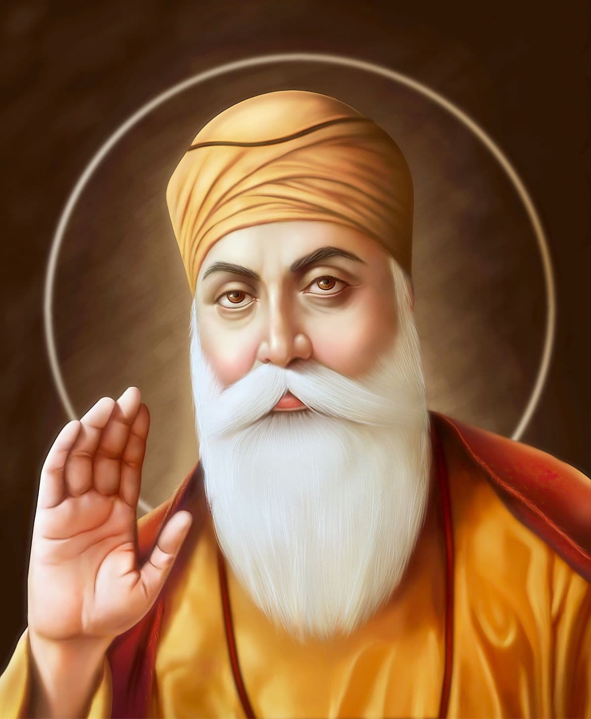 Shri Gurunanak Dev ji Wallpaper for Pooja Room pattern detail