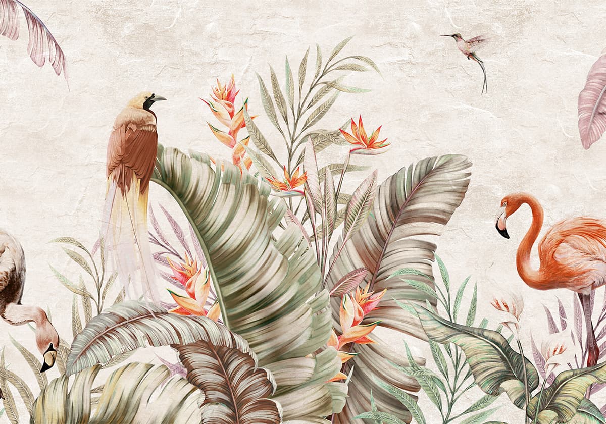 Tapiceria Tropical Enchantment Wallpaper Mural pattern detail