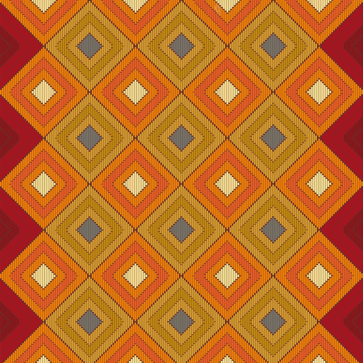 Phulkari, Indian Art Style Wallpaper for Wall pattern detail