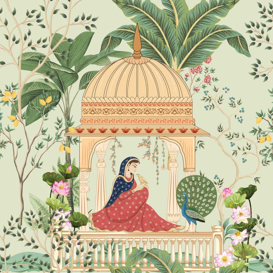 Man Mayuri Wallpaper for Wall pattern detail