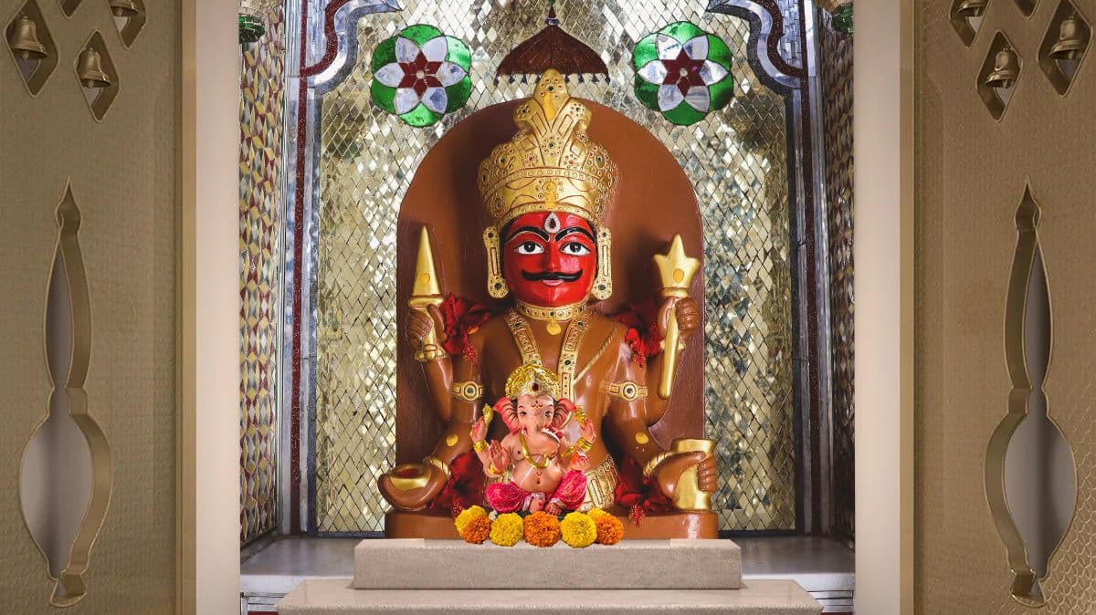 Shri Nakoda Bhairu ji Wallpaper for Wall shown in a room