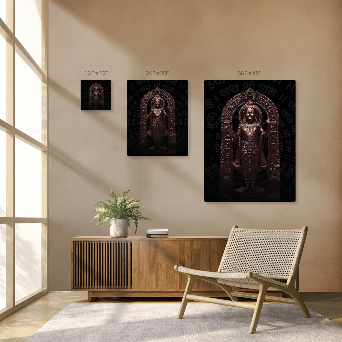 Ayodhya Ram Lalla Idol Canvas Art for Wall pattern detail