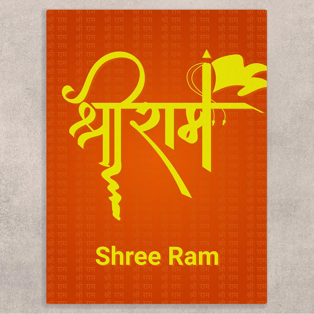 Shree Ram Naam Canvas Art Print for Wall shown in a room