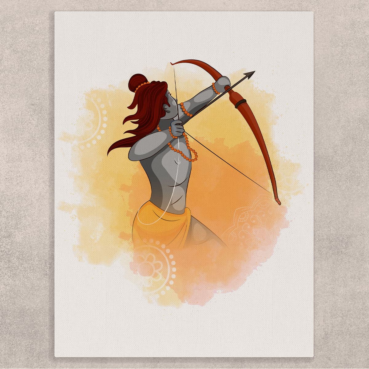 Ram With Bow and Arrow Canvas Art for Wall shown in a room
