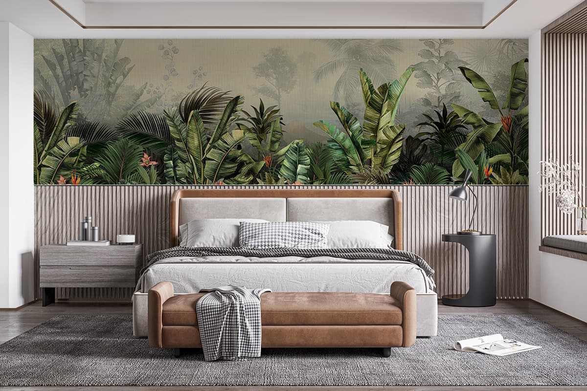Hariyali Magical Jangal Wallpaper for Wall shown in a room