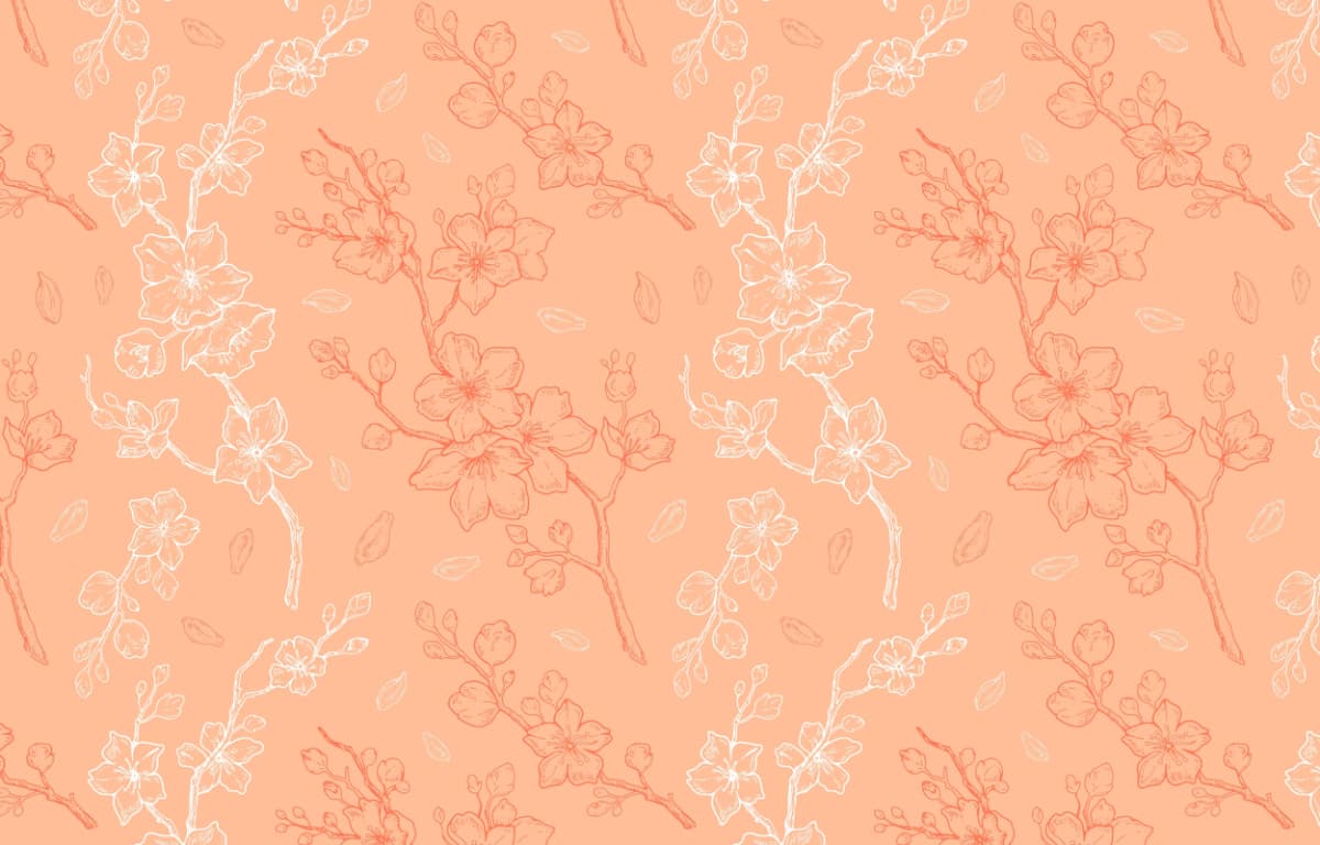 Peach Tree Blossom Wallpaper for Wall pattern detail