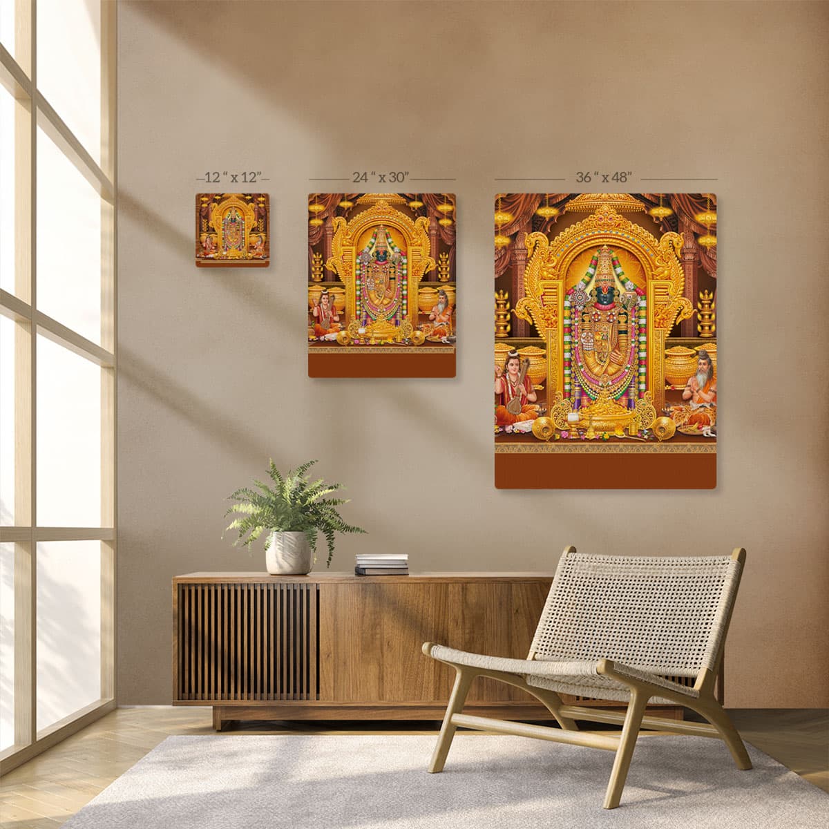 Tirupati Balaji Canvas Painting pattern detail