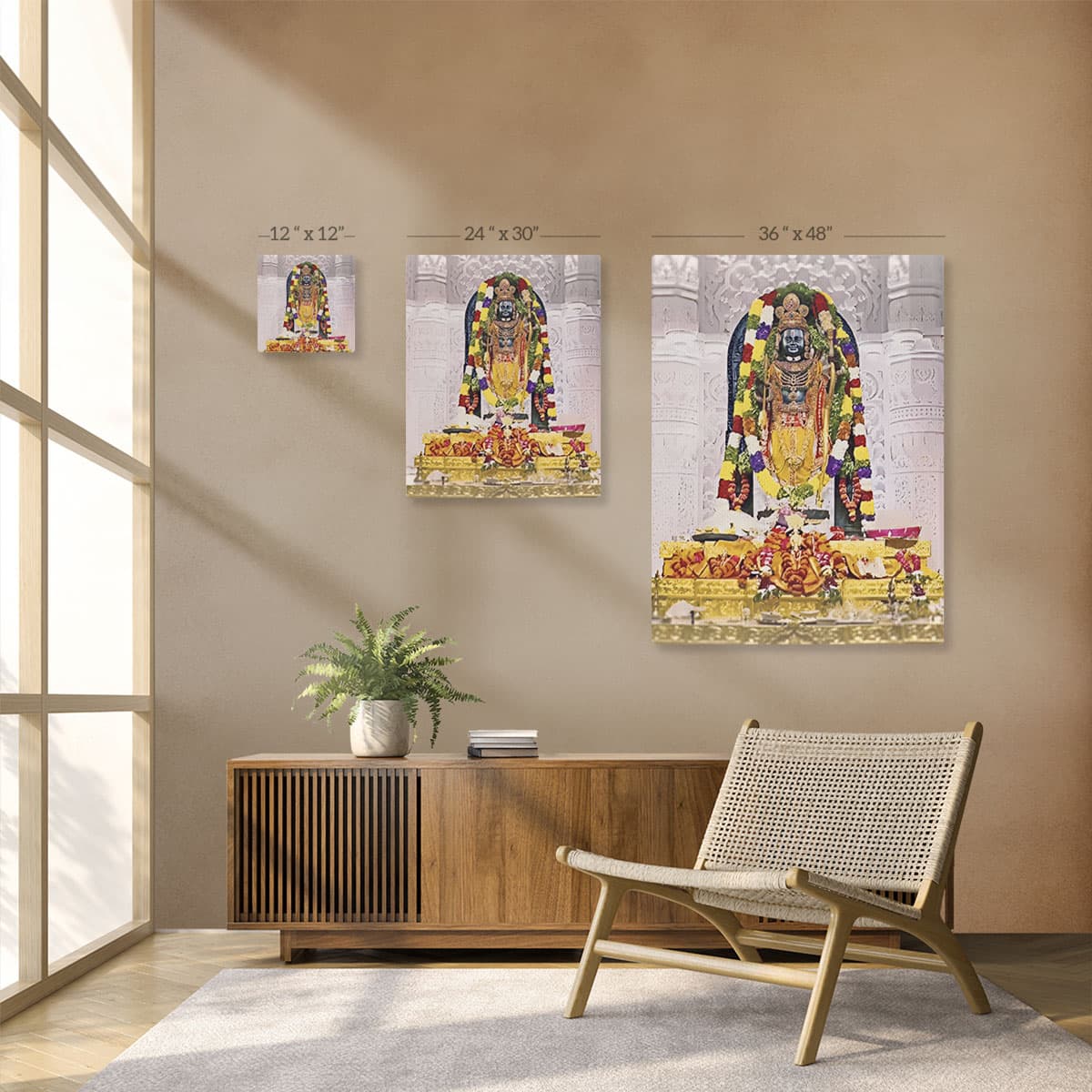 Ram Lalla Painting on Canvas pattern detail