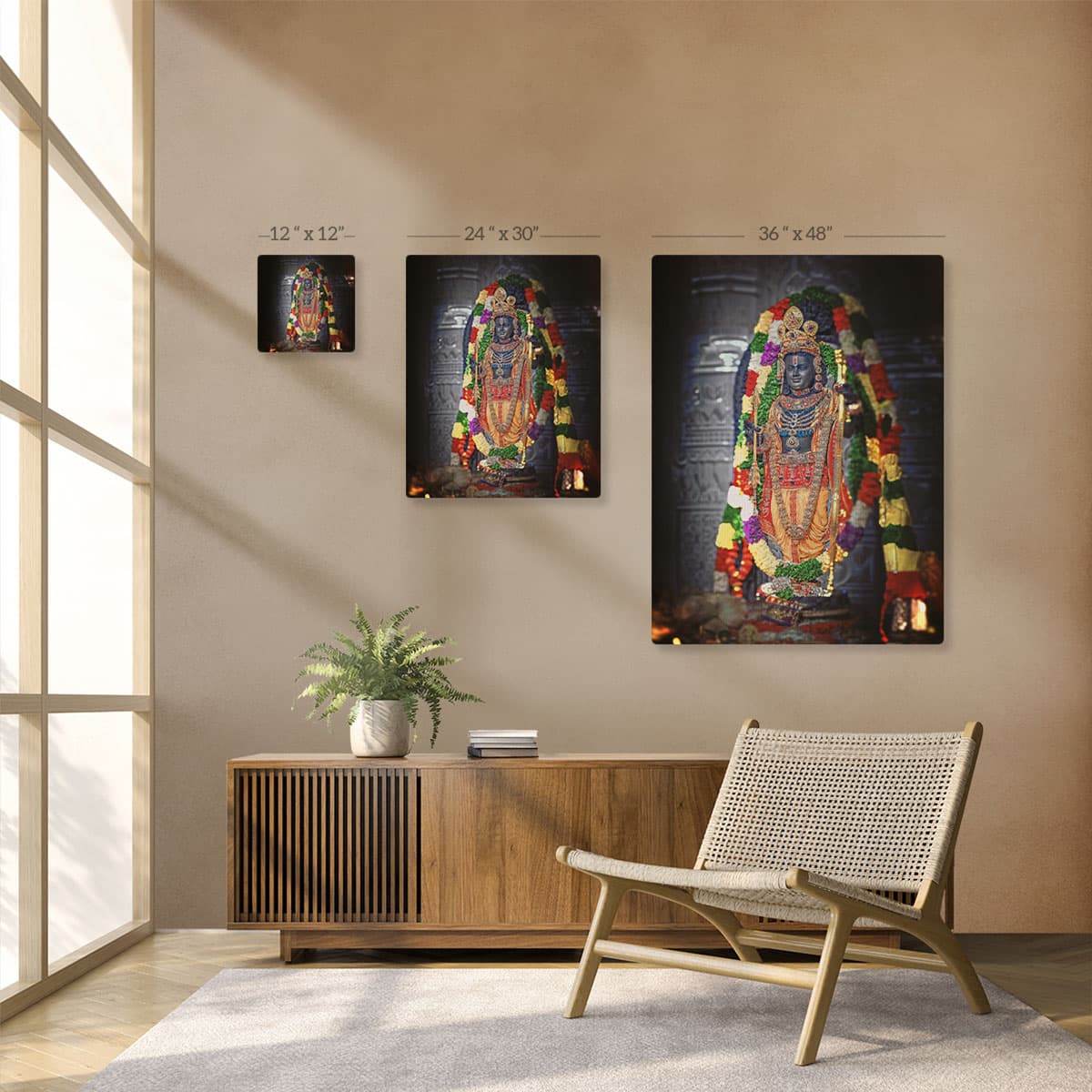 Shri Ram Lalla Canvas Painting pattern detail