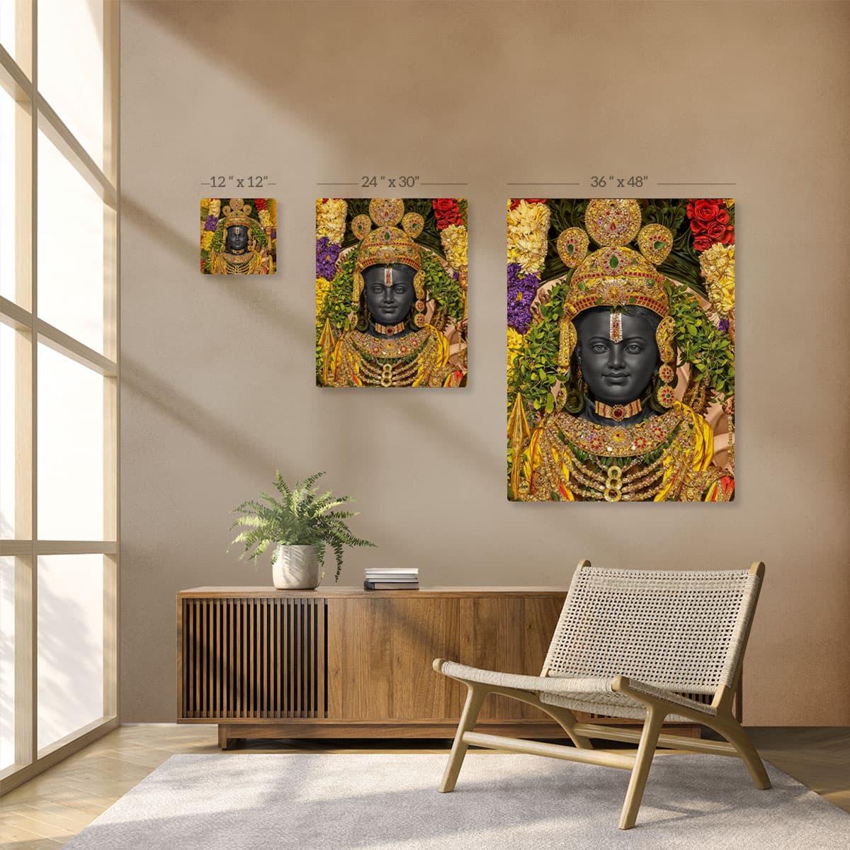 Beautiful Ram Lalla Canvas Art pattern detail