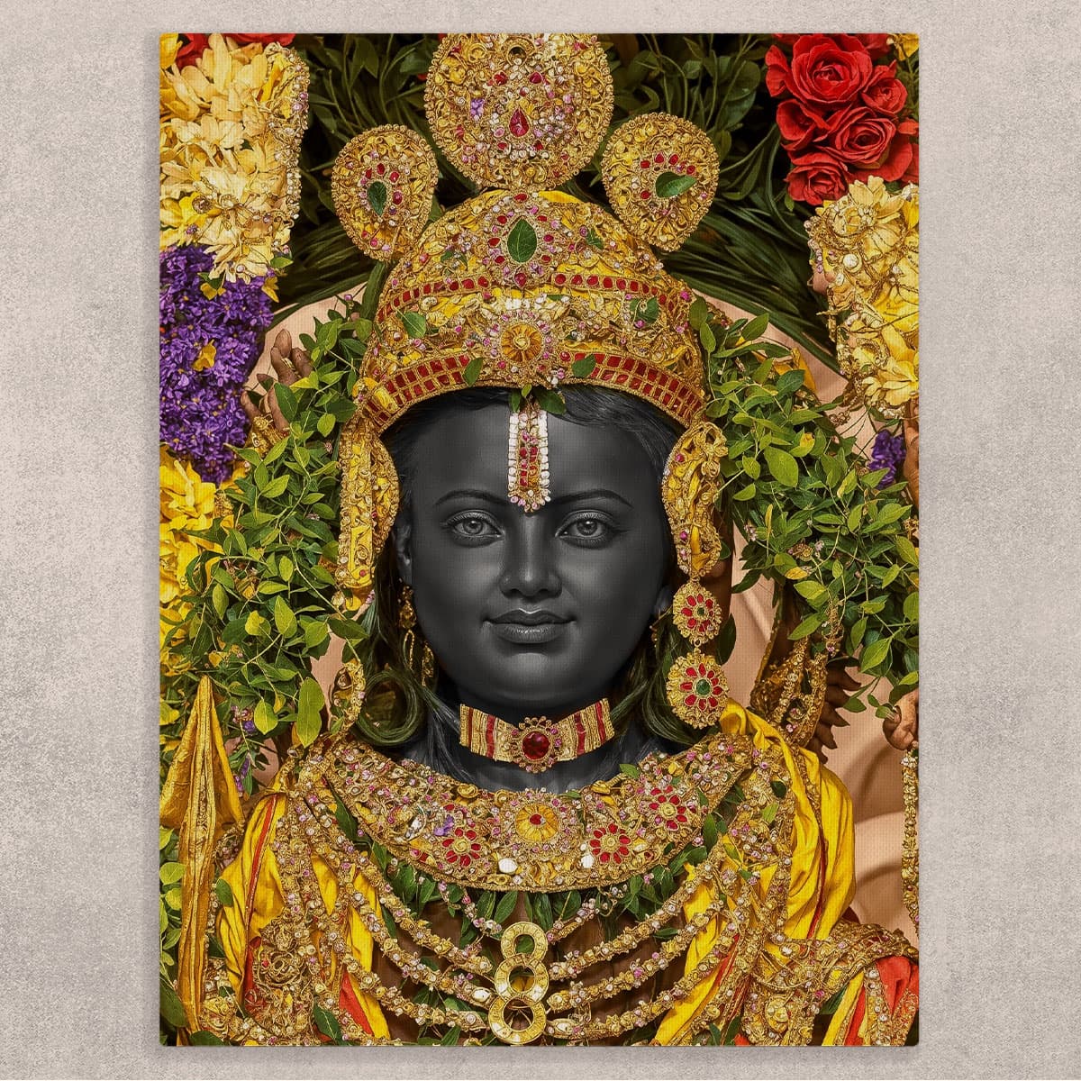 Beautiful Ram Lalla Canvas Art shown in a room