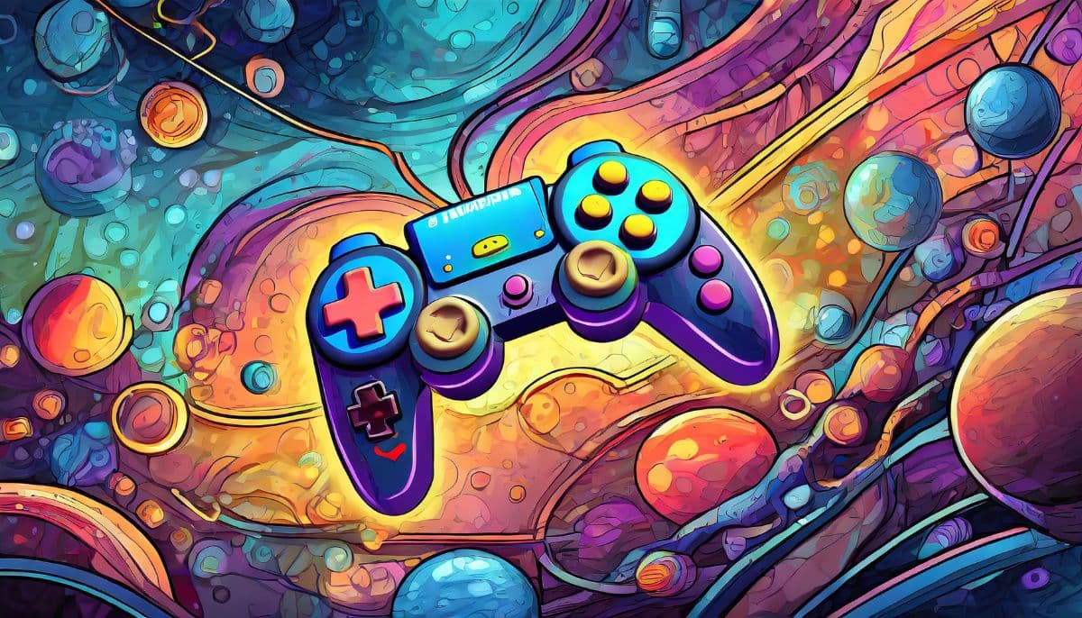 Colorful Gaming Console Wallpaper for Gamers pattern detail