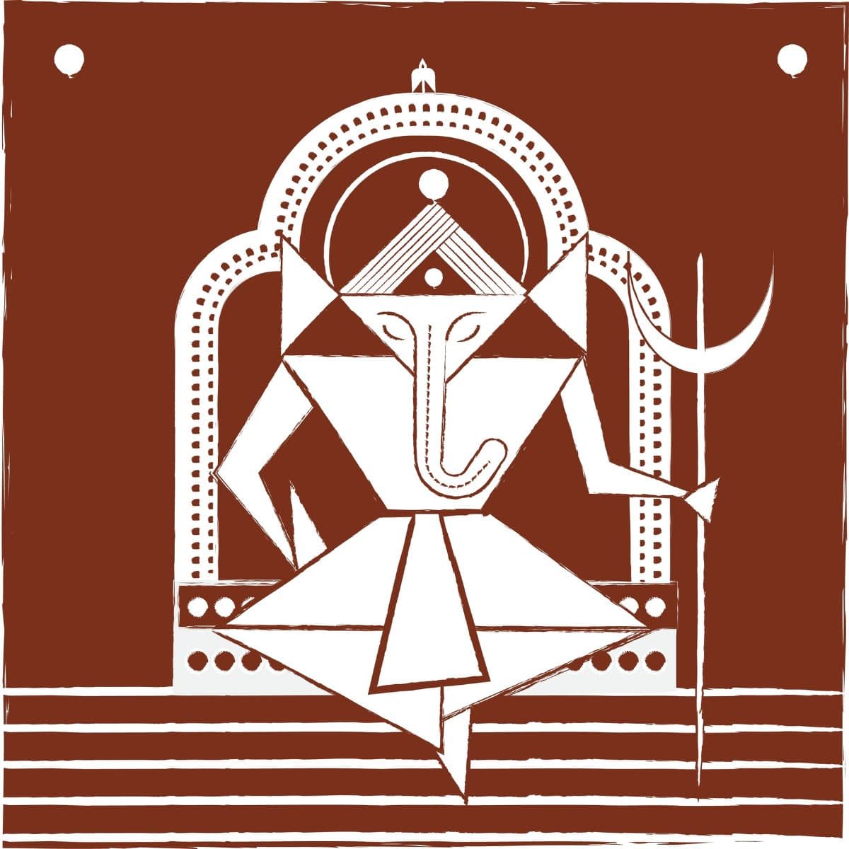Ganesha Tribal Art Wallpaper for Wall pattern detail