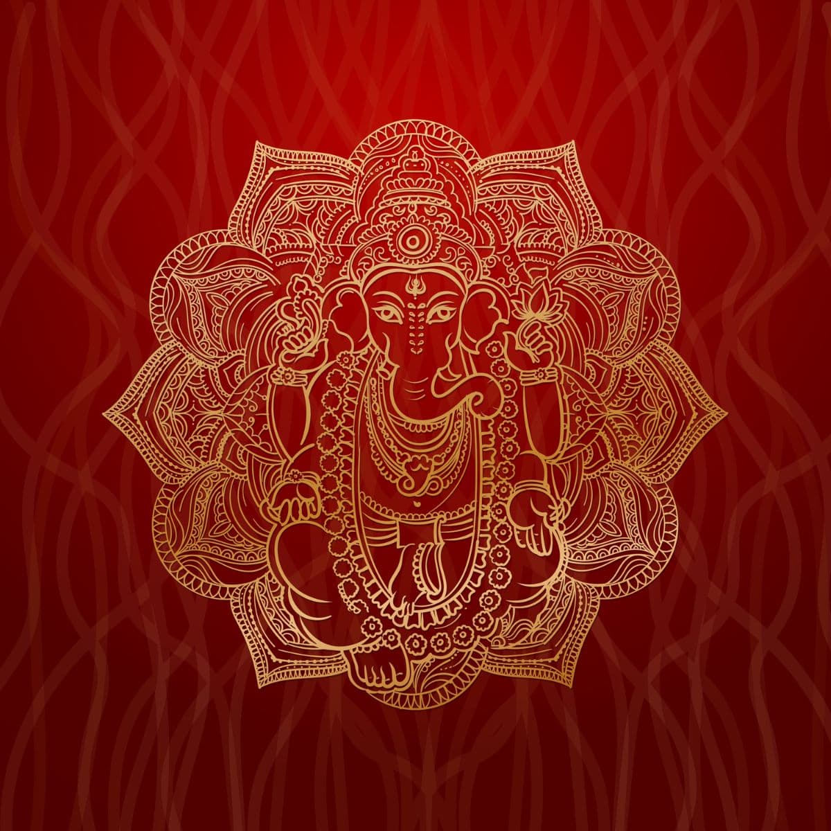 Mandala Art Ganesha Wallpaper Mural for Home pattern detail