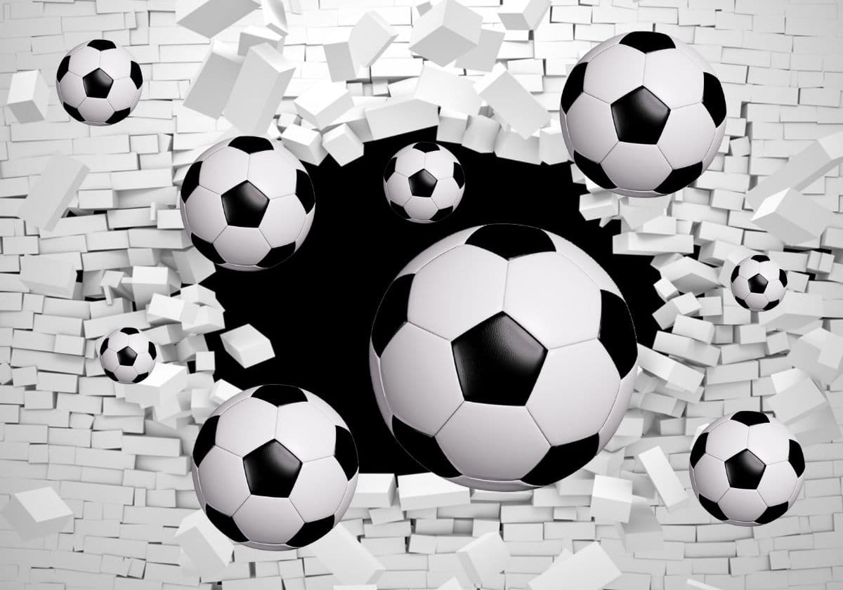 3D Effect Football Wallpaper Mural pattern detail
