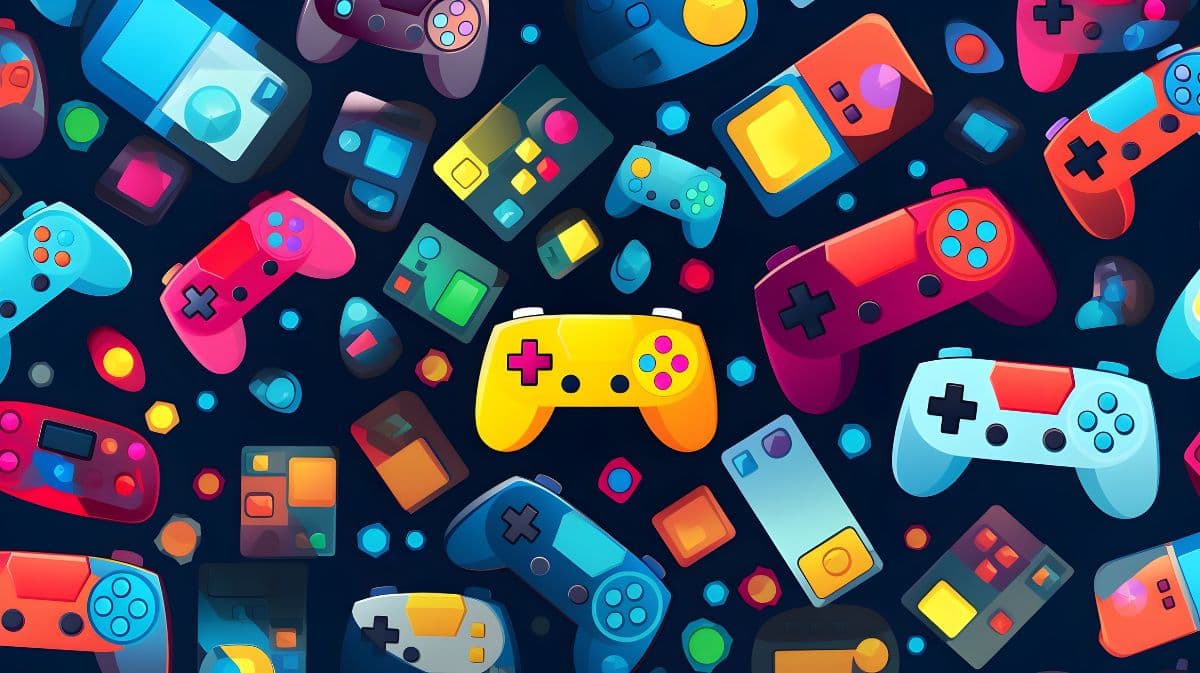 Gaming Console Pattern Wallpaper for Wall pattern detail