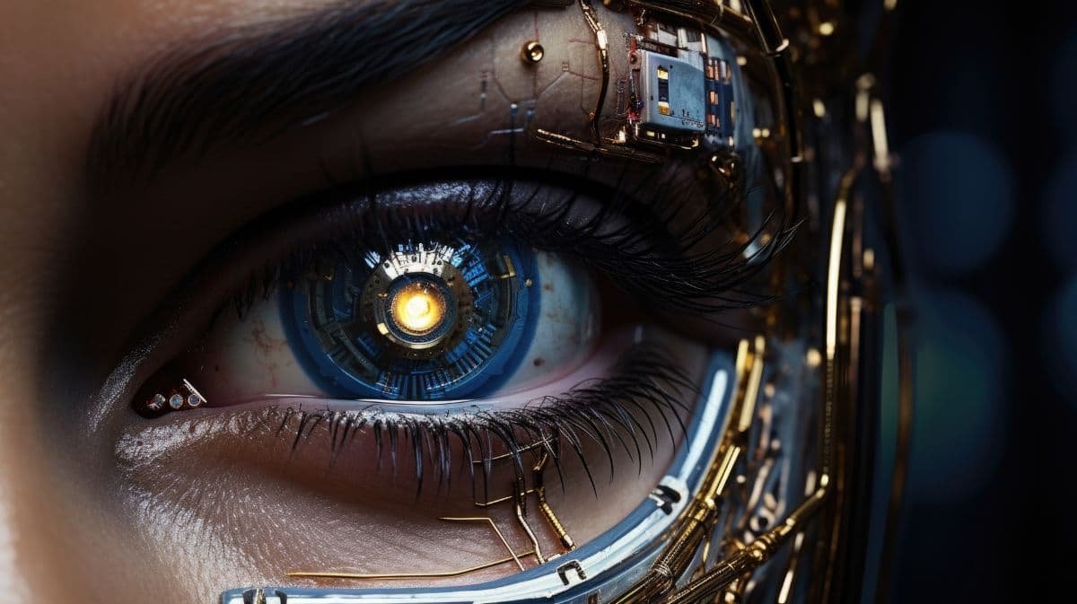 Humanoid Robots Eye Wallpaper Mural pattern detail