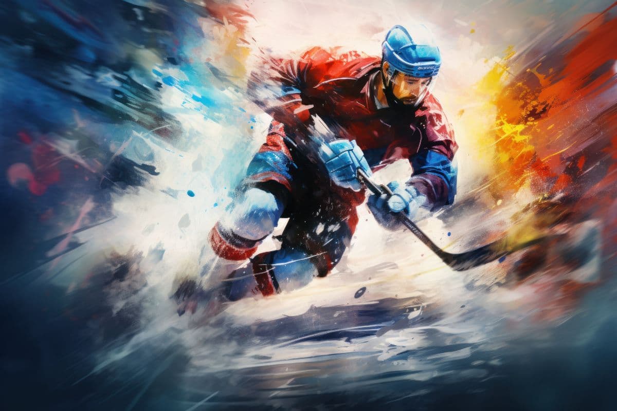 Ice Hockey Player Artistic Wallpaper for Wall pattern detail
