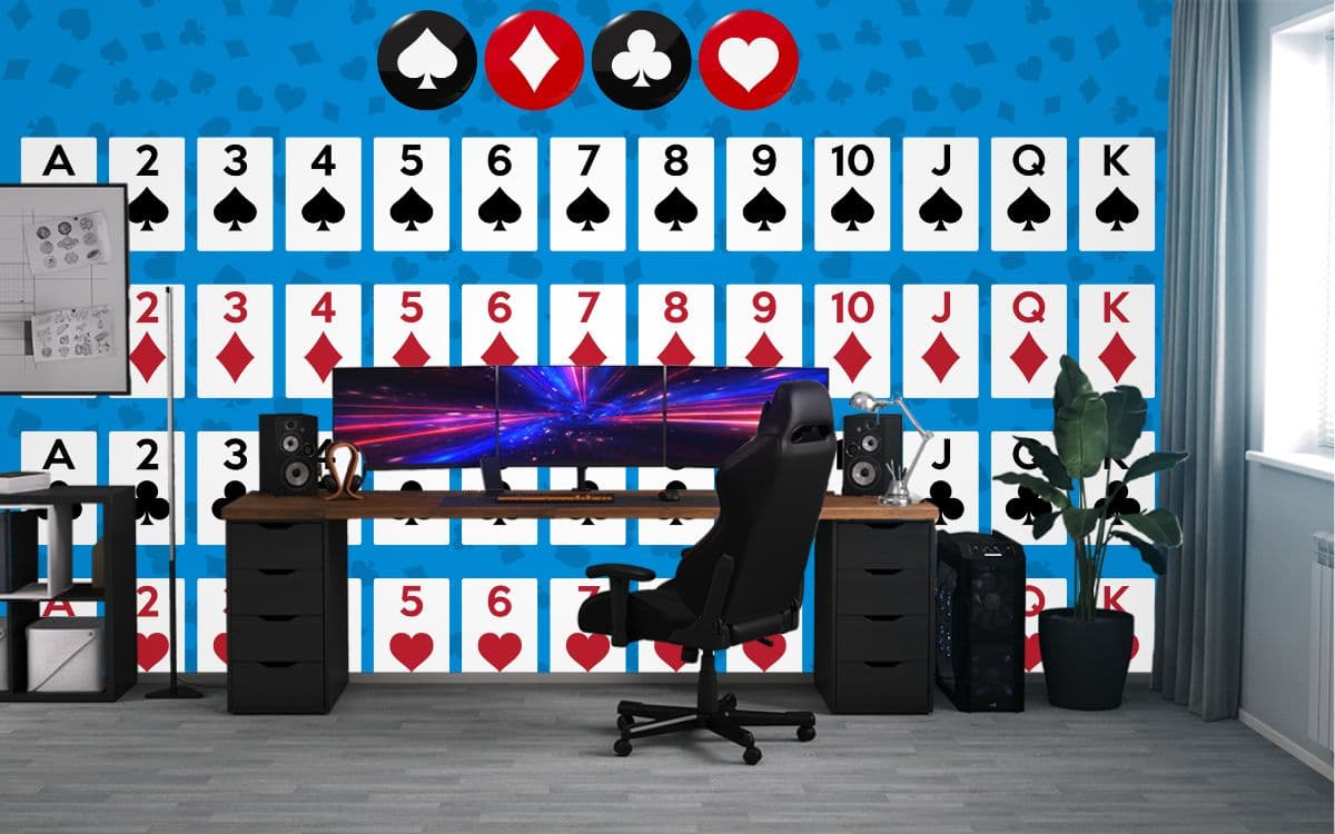 The Deck of Cards Wallpaper for Wall shown in a room