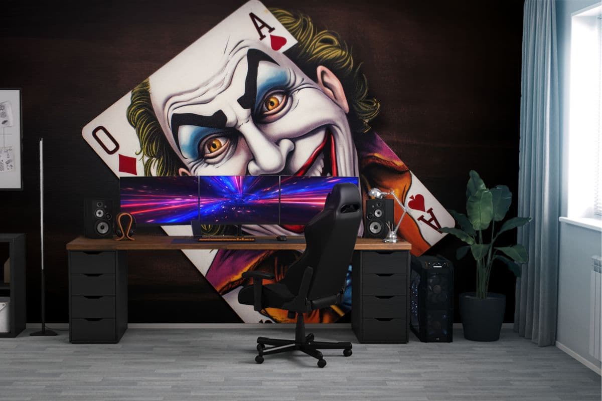 The Joker, Gaming Wallpaper shown in a room