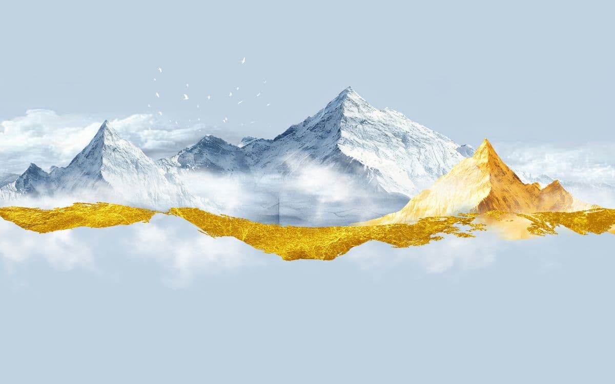 Majestic Heavenly Summit Mountain Wall Mural pattern detail