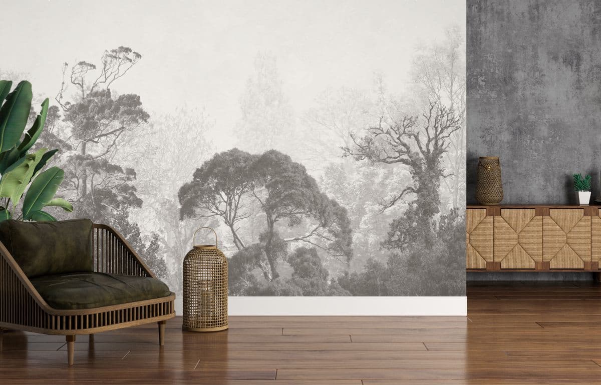 Mystic Timberland Shades Wallpaper for Wall shown in a room
