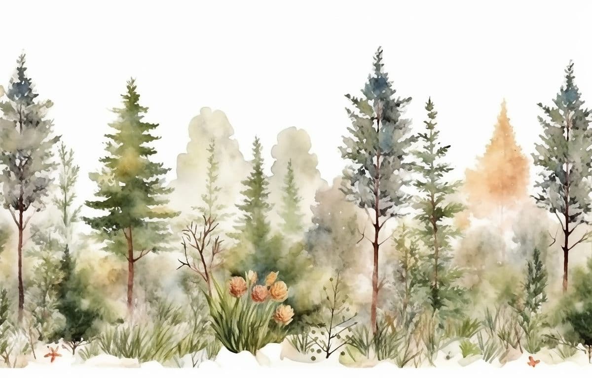 Vanam, Modern Woodland Dreams Wallpaper for Wall pattern detail
