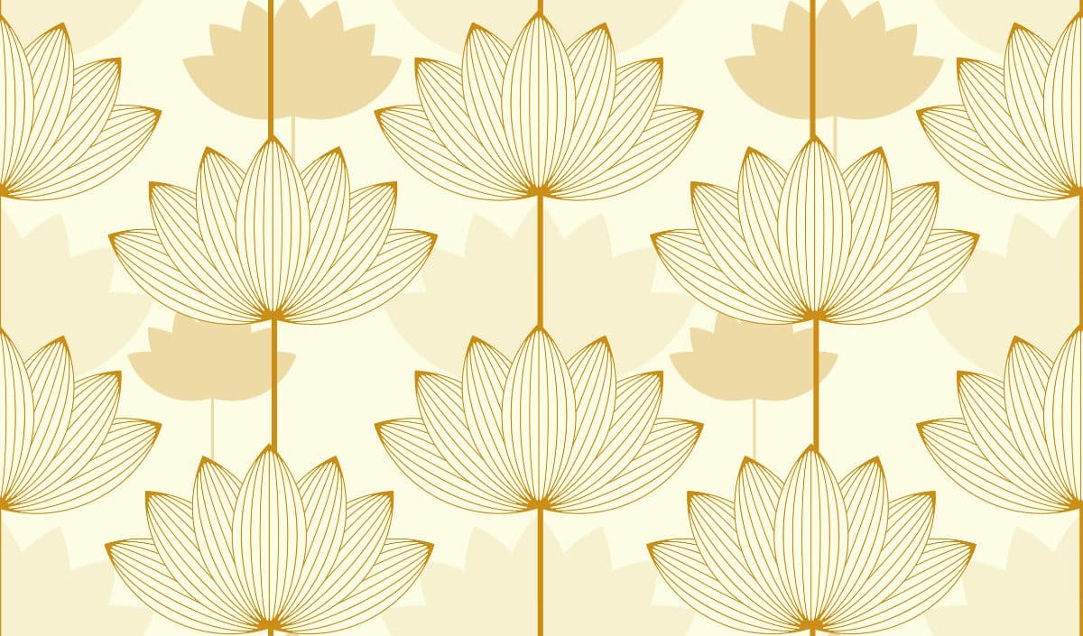 Golden Lotus Hues Furniture Wallpaper pattern detail