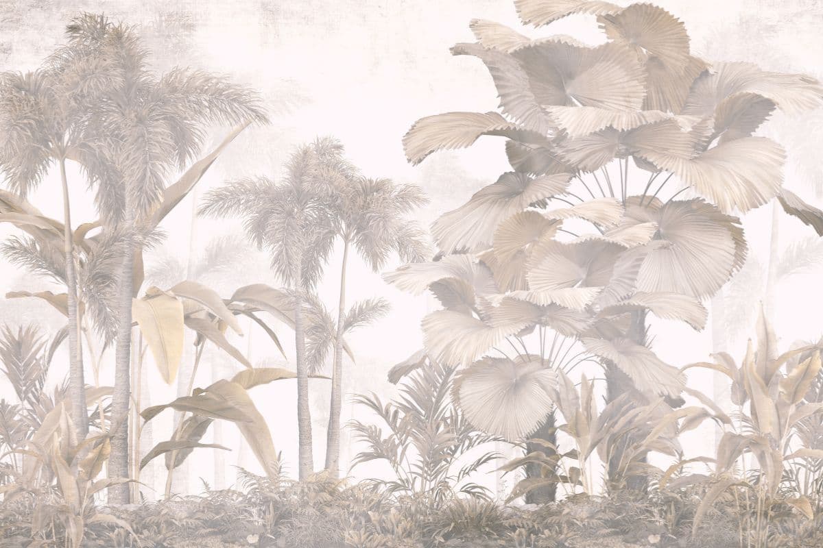Cozy Palm Retreat Wallpaper Mural pattern detail