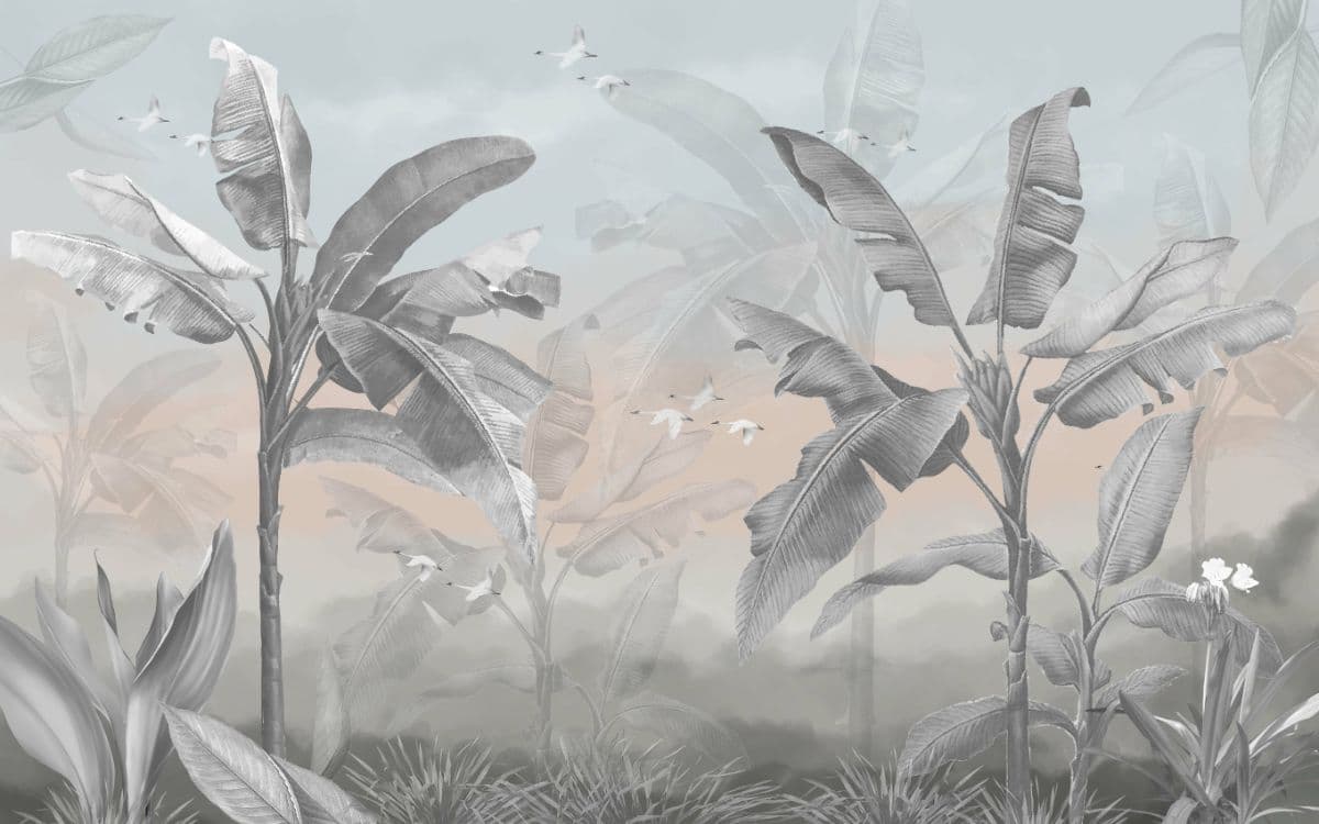 Aesthetic Banana Trees Wallpaper for Wall pattern detail