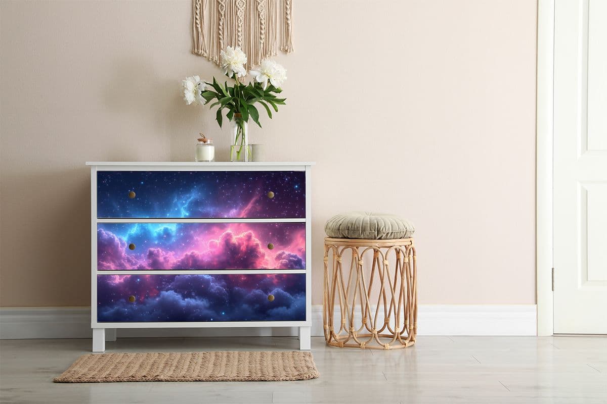 Bramhand, Space Serenity Furniture Wallpaper shown in a room