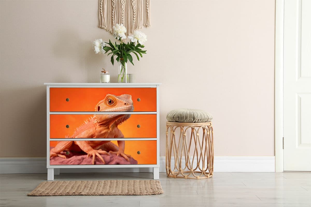Elegant Chameleon Furniture Wallpaper shown in a room