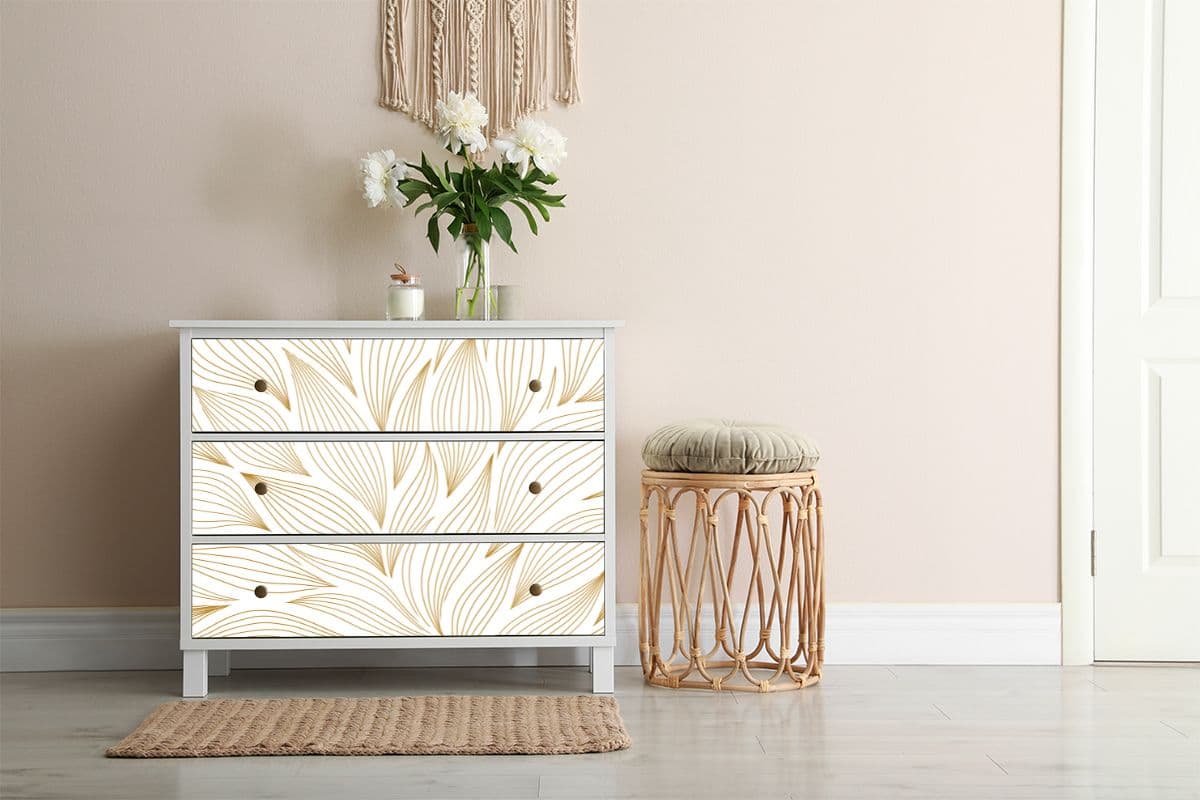 Luxurious Design Pattern Furniture Wallpaper shown in a room