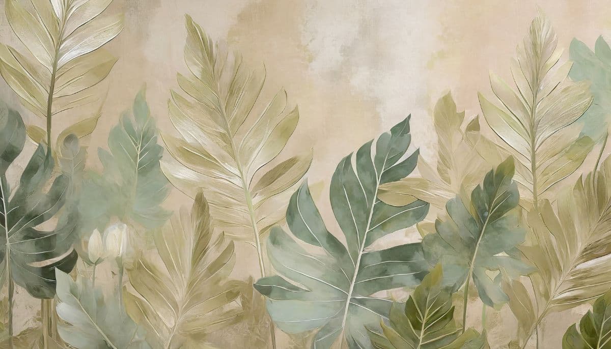 Tropical Leaves Serenade Furniture Wallpaper pattern detail