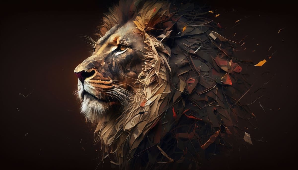 Sherdil, Majestic Lion Art Wallpaper Mural pattern detail