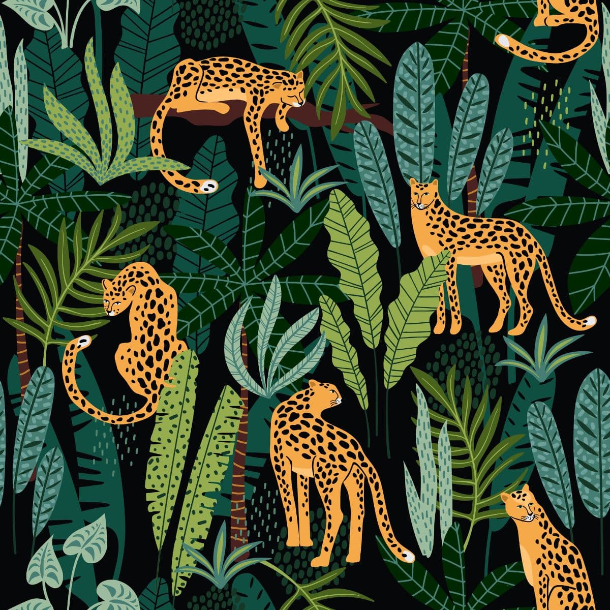 Cheetah Pattern Almirah Wallpaper pattern detail