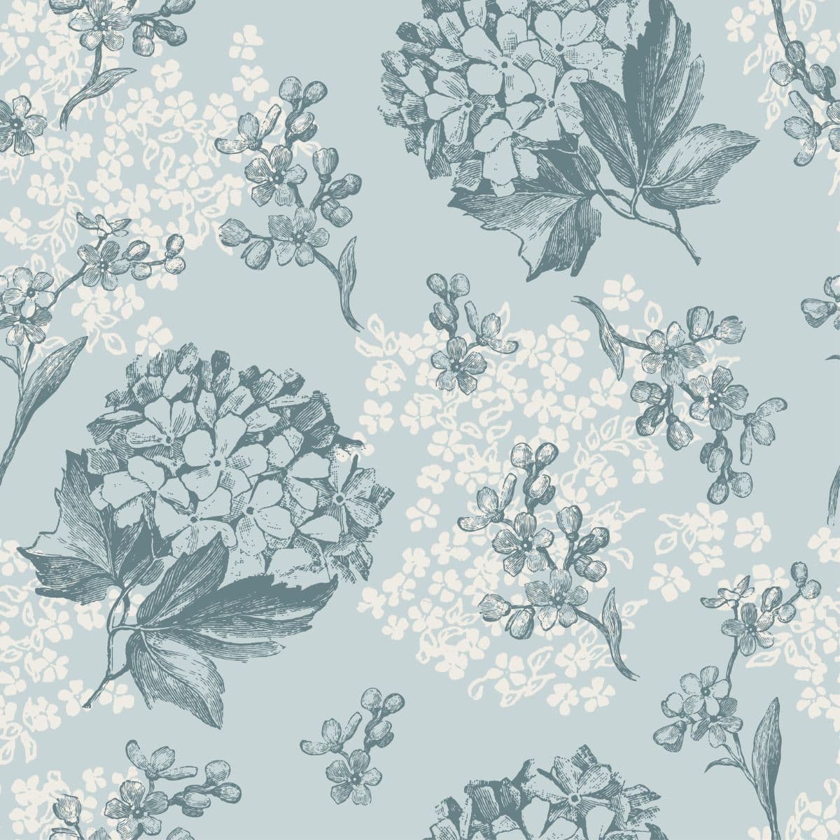Soothing Flower Pattern Almirah Wallpaper pattern detail