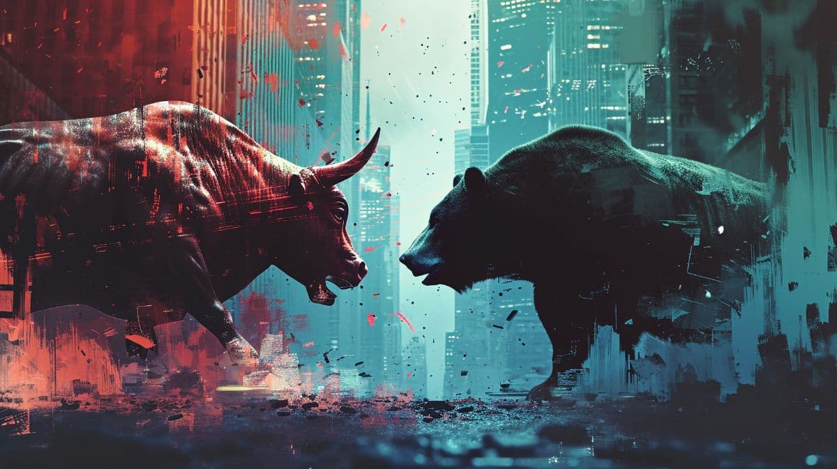Bearish vs Bullish Stock Market Wallpaper pattern detail