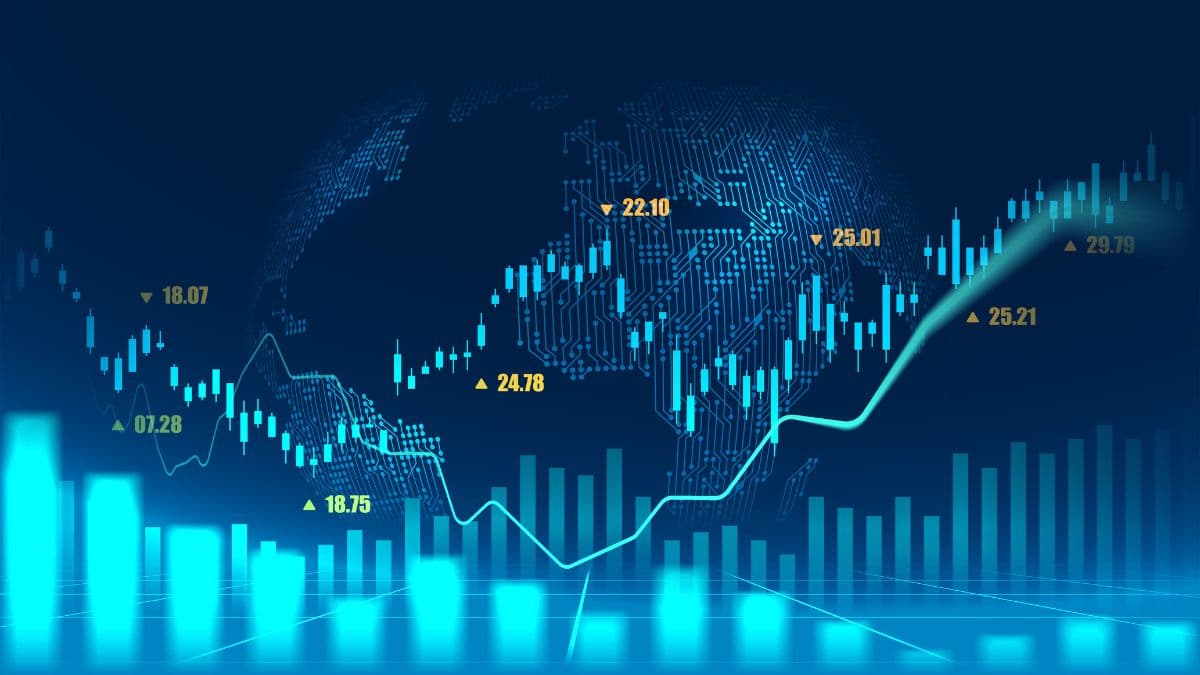Stock Market Chart Wallpaper Mural pattern detail