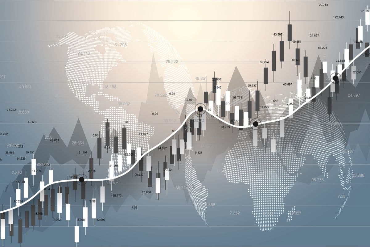 Stock Market Traders Room Wallpaper pattern detail