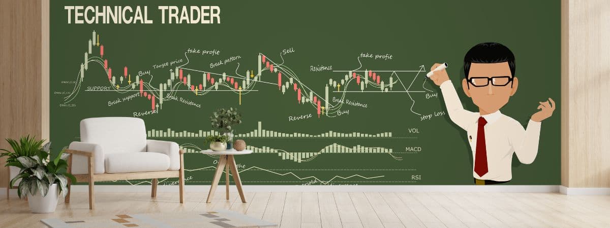 Wallpaper for Technical Traders Room Wall shown in a room