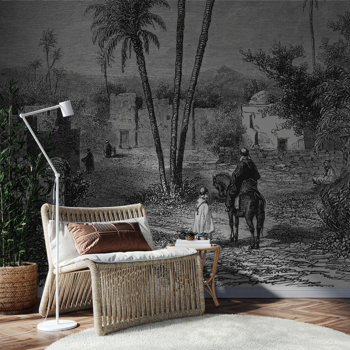 Vintage Reverie Mural Wallpaper for Room Wall shown in a room