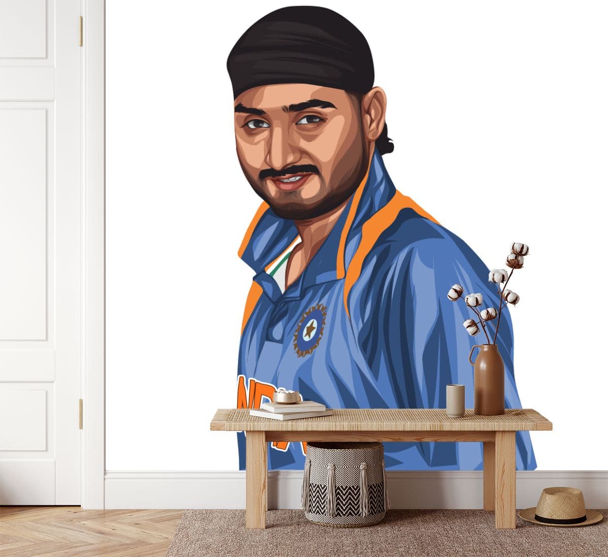 Bhajji Paji, Harbhajan Singh Wallpaper for Wall shown in a room