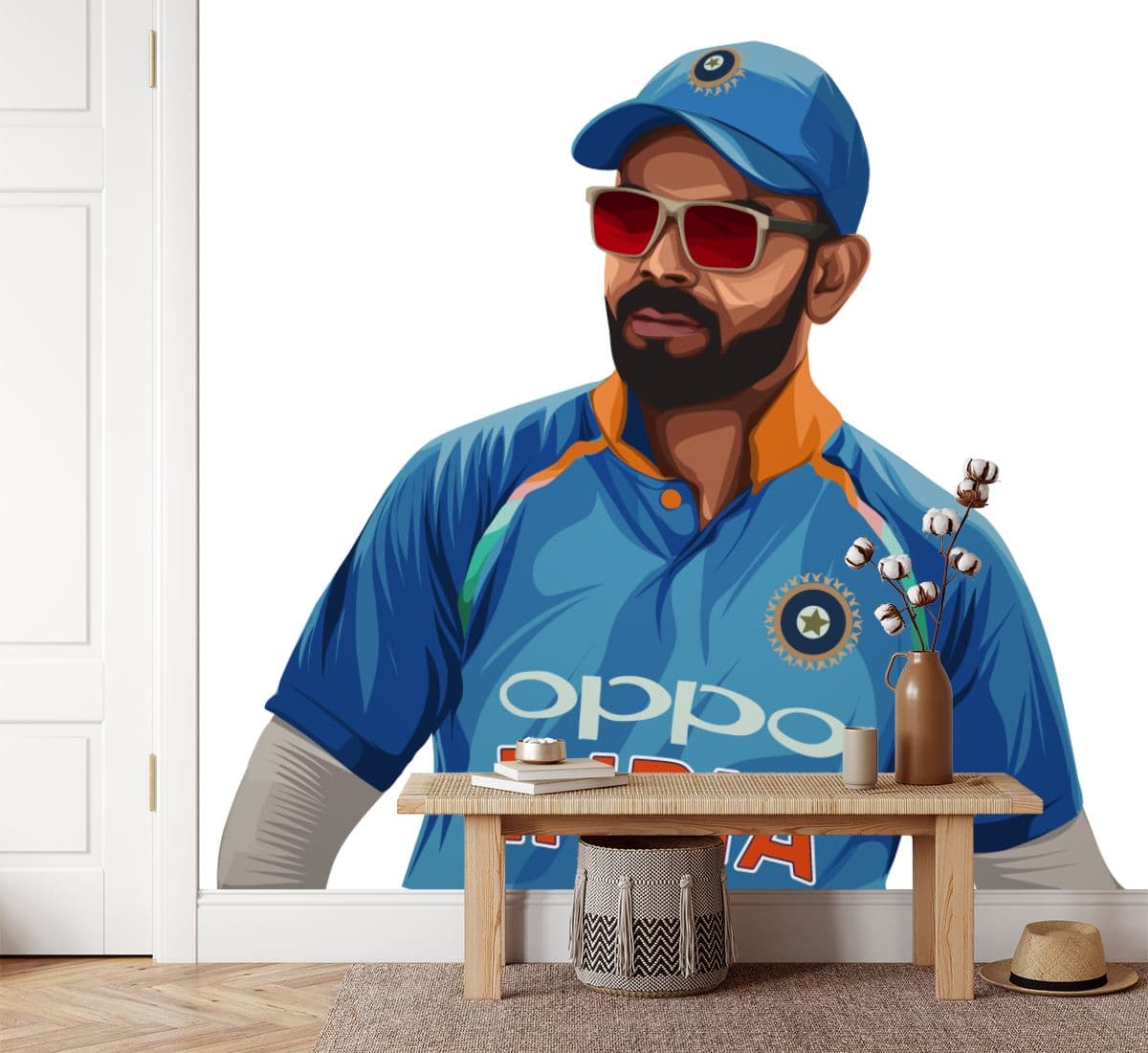 King Virat Kohli Wallpaper for Wall shown in a room