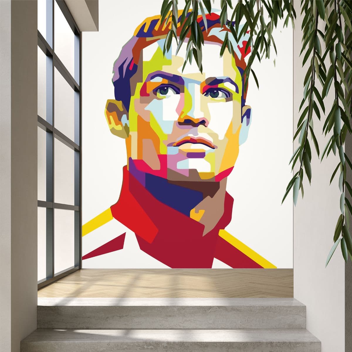 Ronaldo Abstract Wallpaper for Wall shown in a room