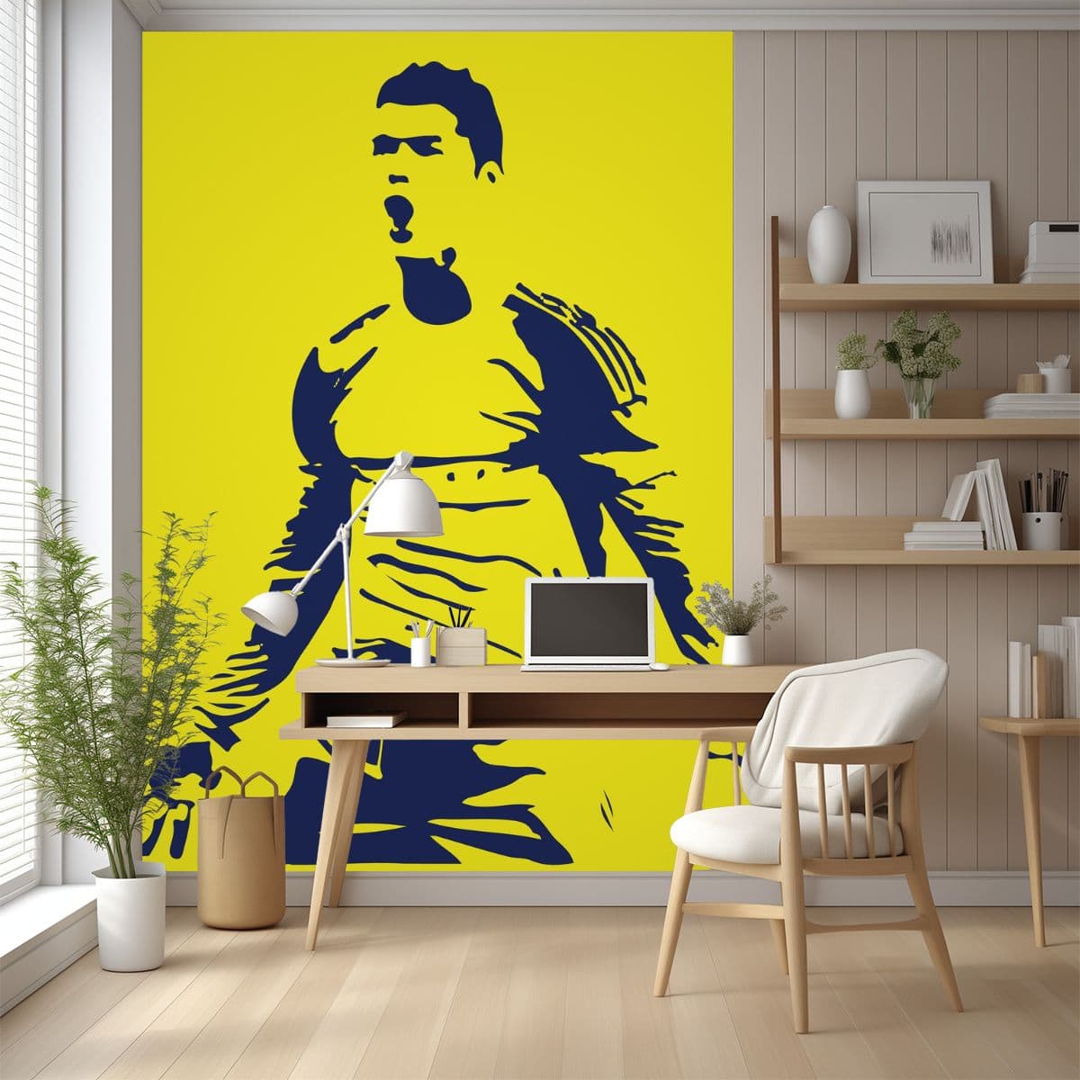 Ronaldo Celebration Style Wallpaper for Wall shown in a room