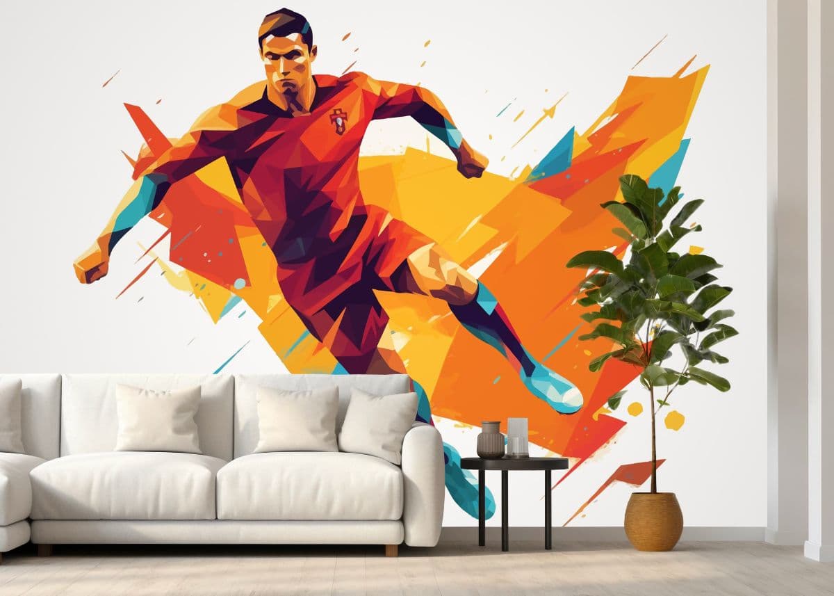 Ronaldo Digital Art Wallpaper for Room shown in a room