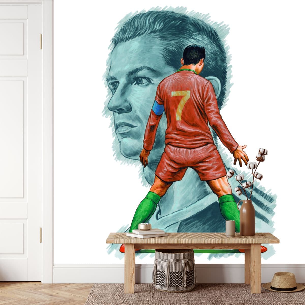 Ronaldo The Legend Wallpaper for Wall shown in a room